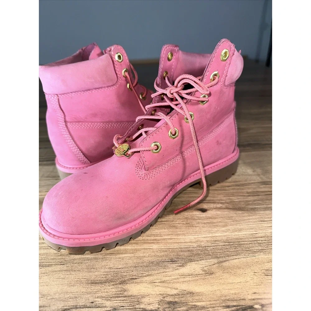 Timberland Winter Boots Pink‎ 6 inch Premium Waterproof Kid's Size 6